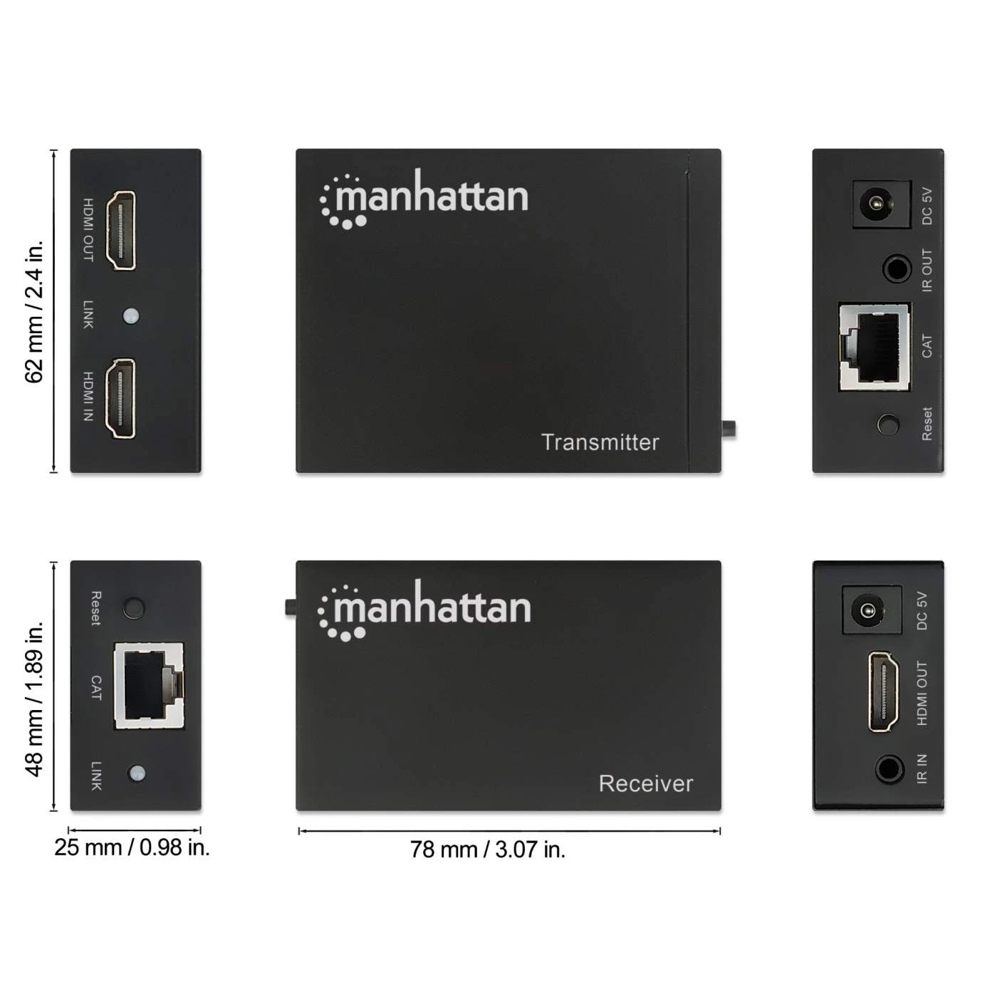 Manhattan 1080p HDMI Over Ethernet Extender Kit 8 Manhattan 1080p HDMI Over Ethernet Extender Kit - Image 8