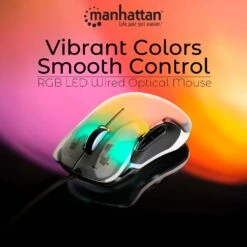 Manhattan 12,800 Dpi RGB LED Wired Optical USB Gaming Mouse With 5 Buttons -Manhattan Shop rgb led wired optical usb mouse 190381 10