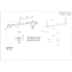 Manhattan Universal Dual Monitor Mount With Double-Link Swing Arms -Manhattan Shop universal dual monitor mount with double link swing arms 461528 5