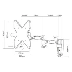 Manhattan Universal Flat-Panel TV Articulating Wall Mount -Manhattan Shop universal flat panel tv articulating wall mount 423755 7