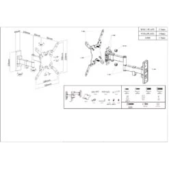 Manhattan Universal Flat-Panel Articulating TV Wall Mount -Manhattan Shop universal flat panel tv articulating wall mount 461405 5