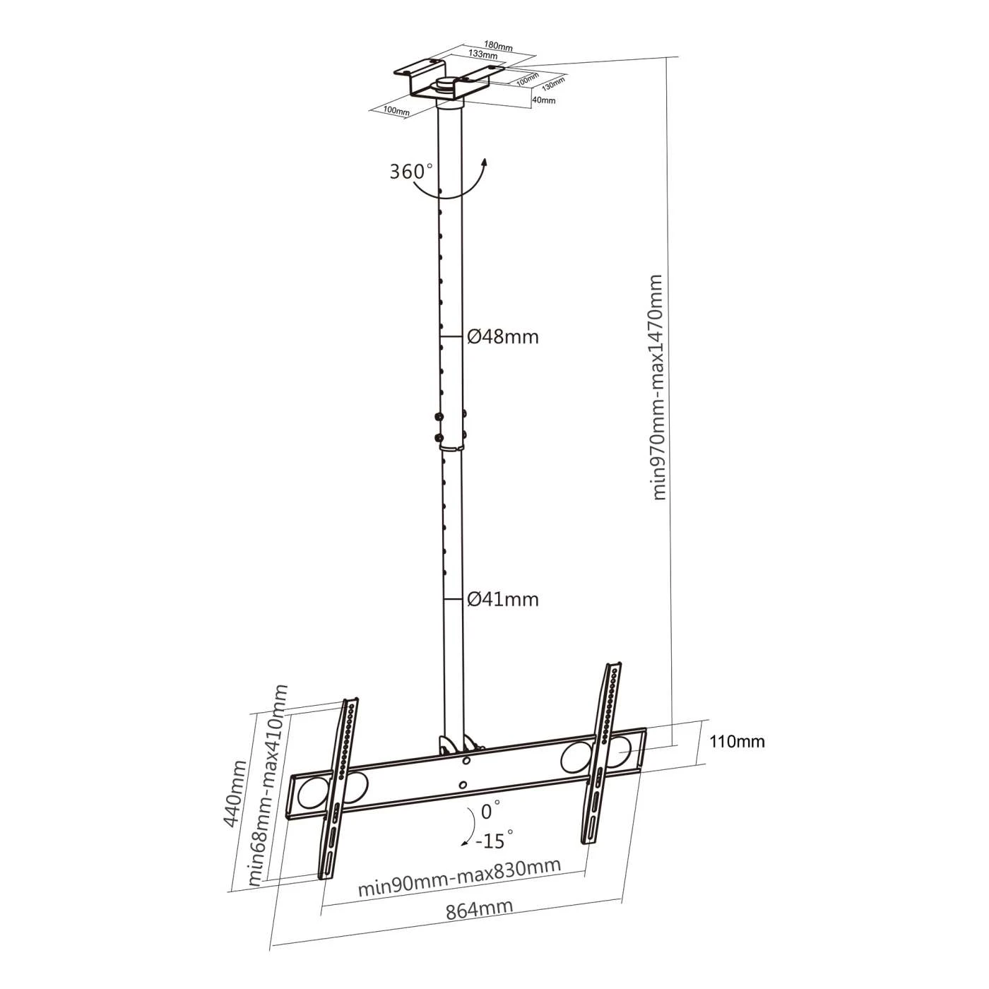 Manhattan Universal Flat-Panel TV Ceiling Mount 8 Manhattan Universal Flat-Panel TV Ceiling Mount - Image 8