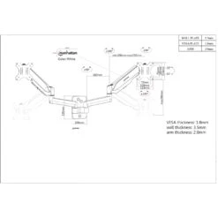 Manhattan Universal Gas Spring Dual Monitor Wall Mount -Manhattan Shop universal gas spring dual monitor wall mount 461627 7