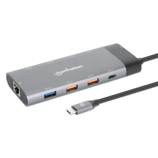 Manhattan USB-C PD 10-in-1 Dual Monitor 8K Docking Station / Multiport Hub
