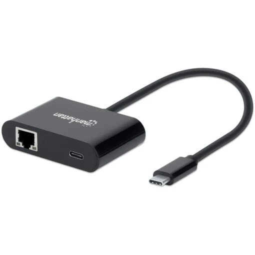 Manhattan USB-C To Gigabit Network Adapter With Power Delivery Port