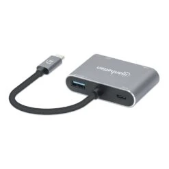 Manhattan USB-C To HDMI & VGA 4-in-1 Docking Converter With Power Delivery -Manhattan Shop usb c to hdmi vga 4 in 1 docking converter with power delivery 130691 5