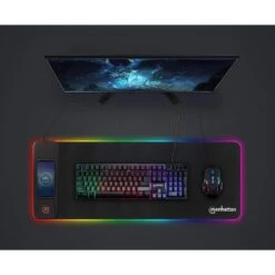 Manhattan XXL RGB LED Gaming Mousepad With Wireless Charger - 10 W -Manhattan Shop xxl rgb led gaming mousepad with wireless charger 10 w 425513 10